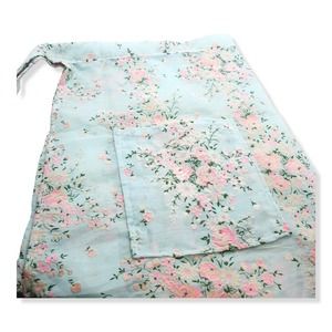 Vintage 50s Housewife Kitchen Apron Pastel Floral Flocked Dainty Retro MCM 60s